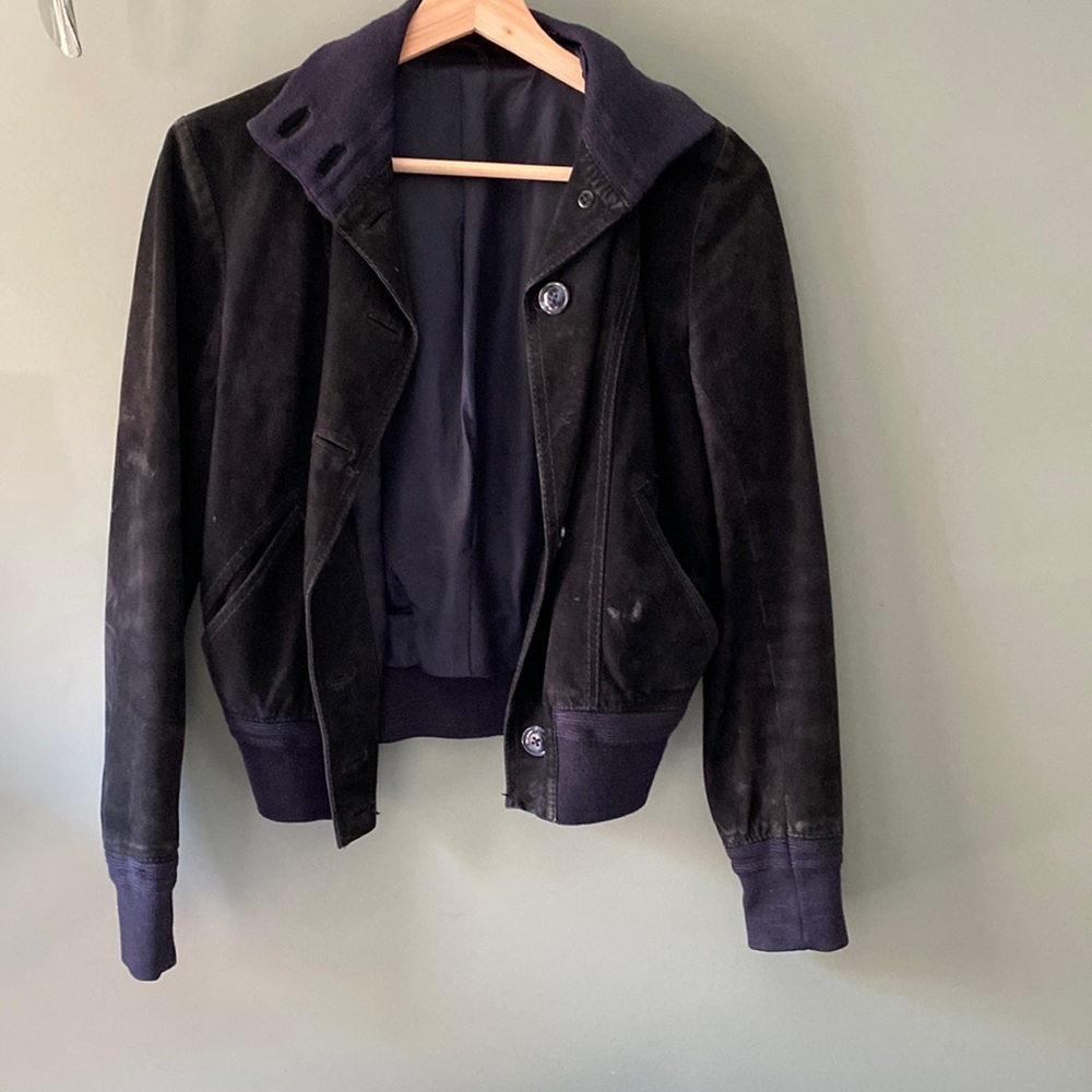 Vintage Italian made Creazioni in pelle suede leather bomber jacket (1970s)